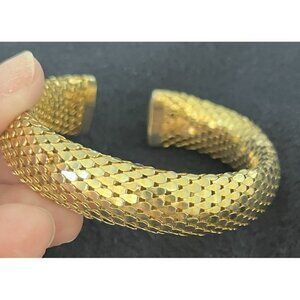 Vtg 90s Snake Scale Bracelet Gold Tone Adjustable New Boutique Lightweight